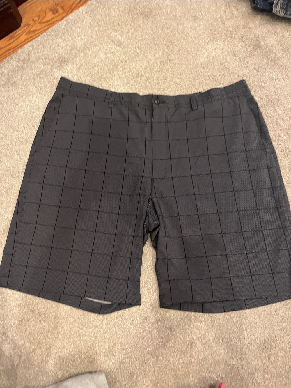 PGA Tour Gray Golf Shorts with Navy Waistband Logo